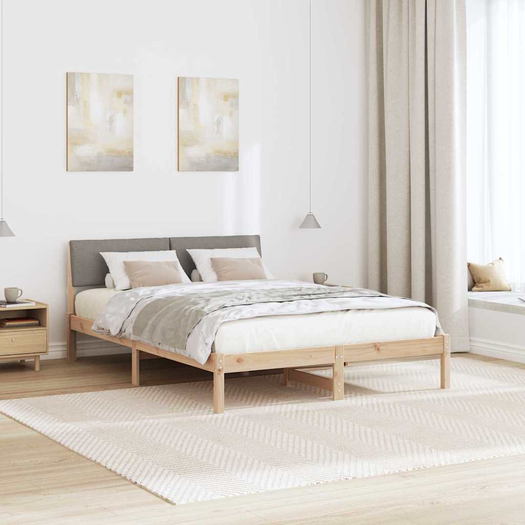 Okvir kreveta Smeđa i taupe 135 x 190 cm Masivna borovina