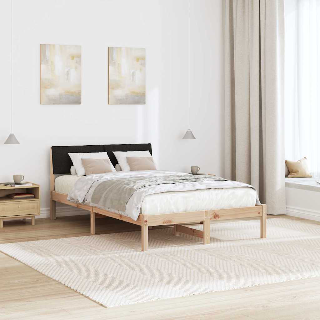 Okvir kreveta Smeđa i crna 120 x 190 cm Masivna borovina