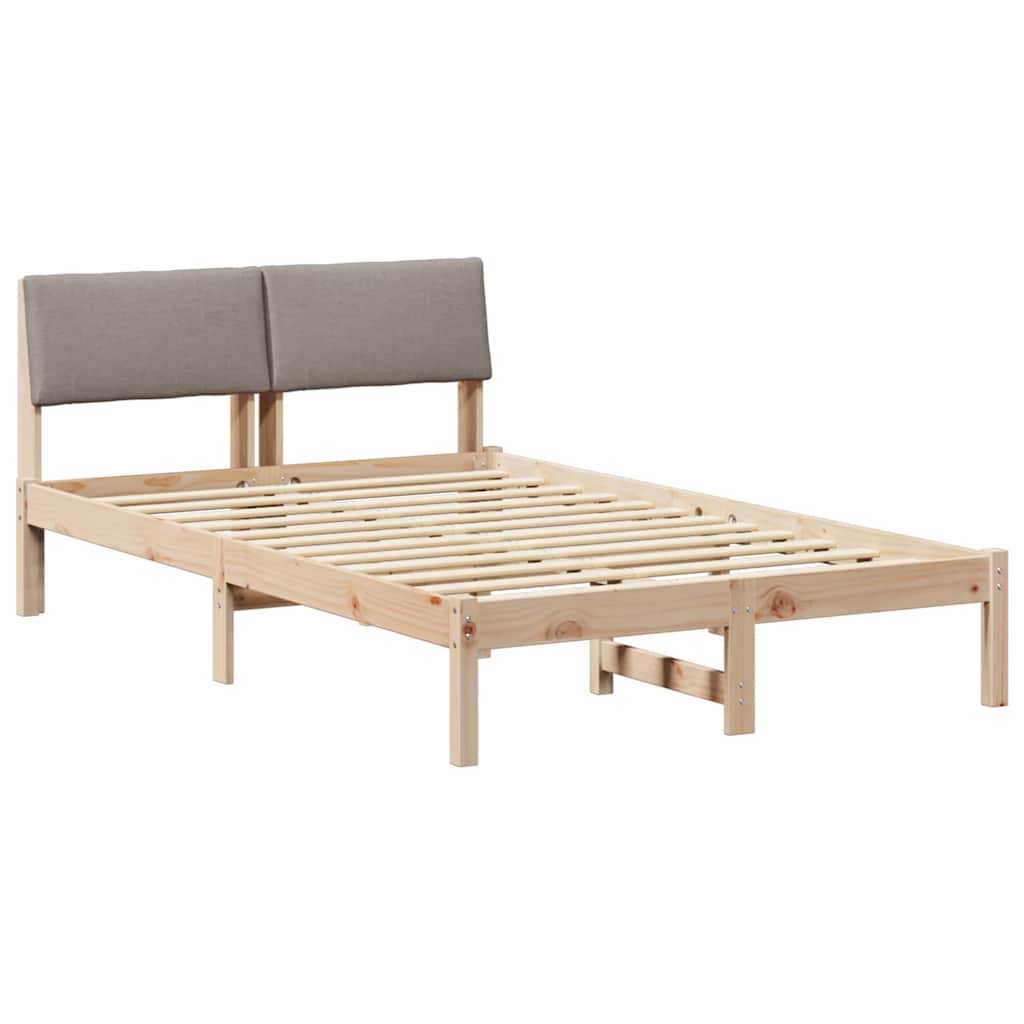 Okvir kreveta Smeđa i taupe 120 x 190 cm Masivna borovina