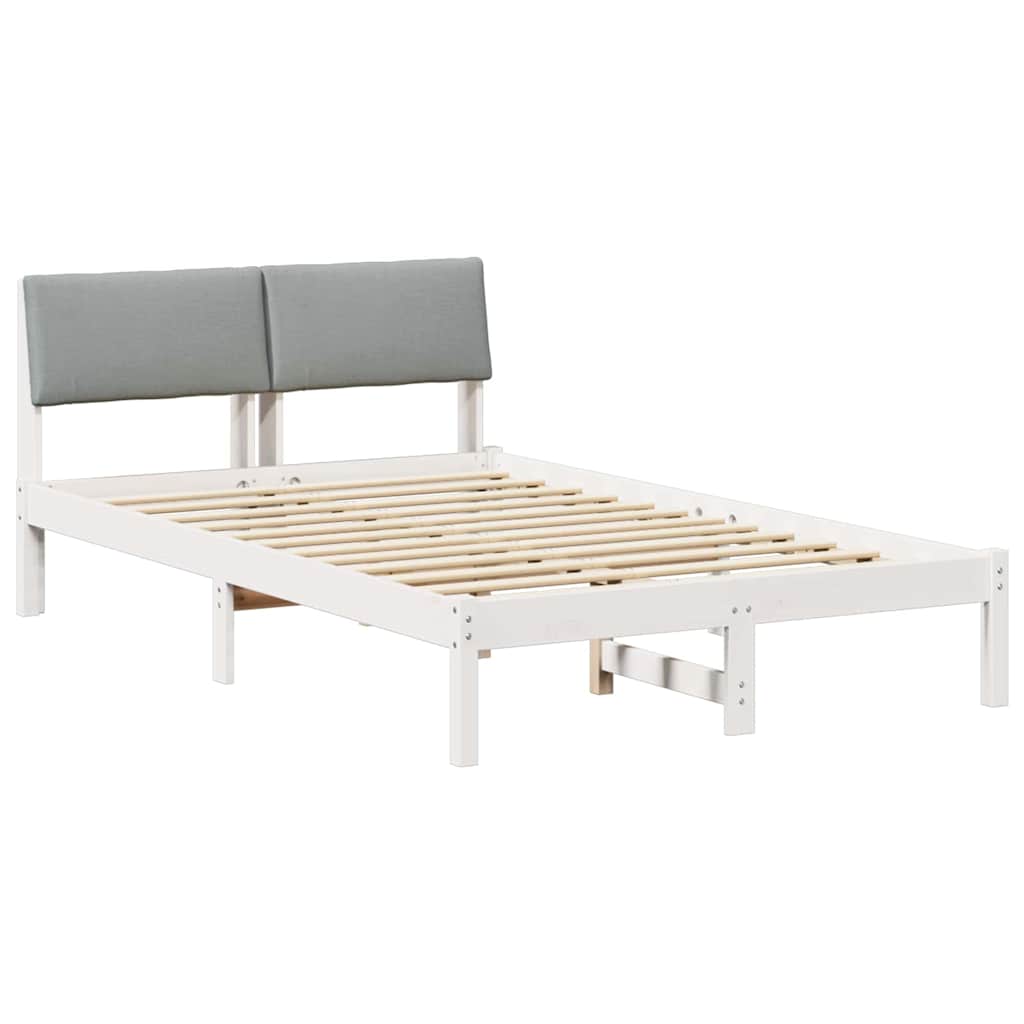 Okvir kreveta s uzglavljem Bijela i svijetlosiva 120 x 190 cm