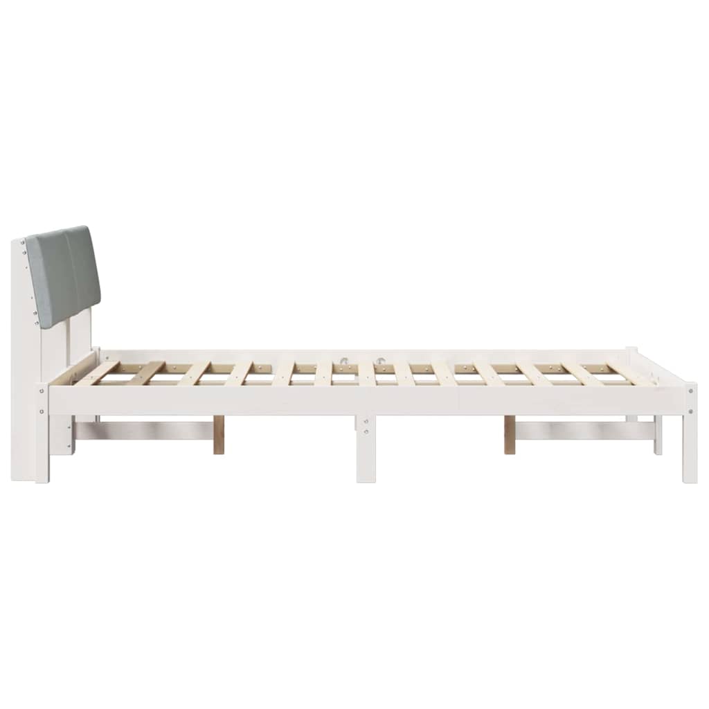 Okvir kreveta s uzglavljem Bijela i svijetlosiva 120 x 190 cm