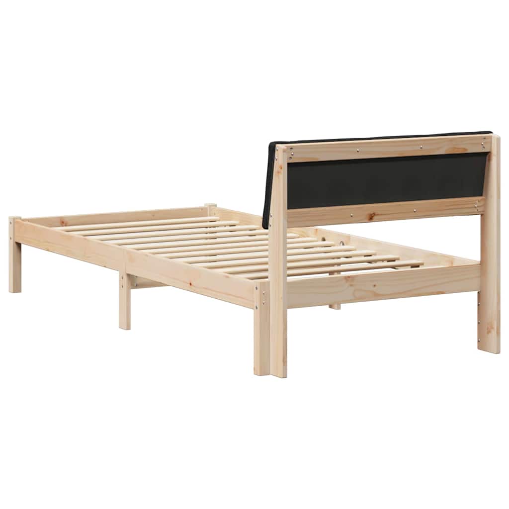 Okvir kreveta Smeđa i crna 100 x 200 cm Masivna borovina