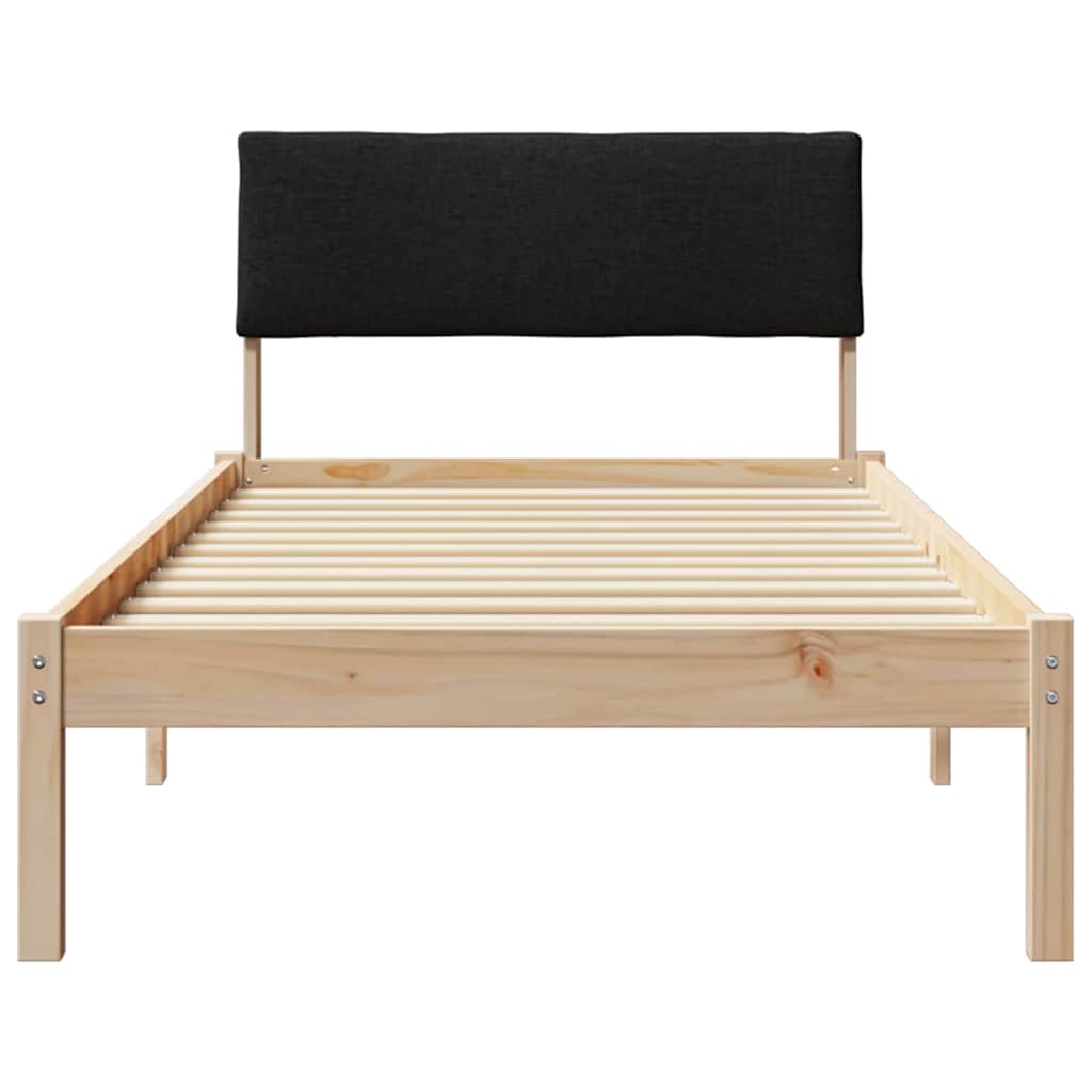 Okvir kreveta Smeđa i crna 100 x 200 cm Masivna borovina