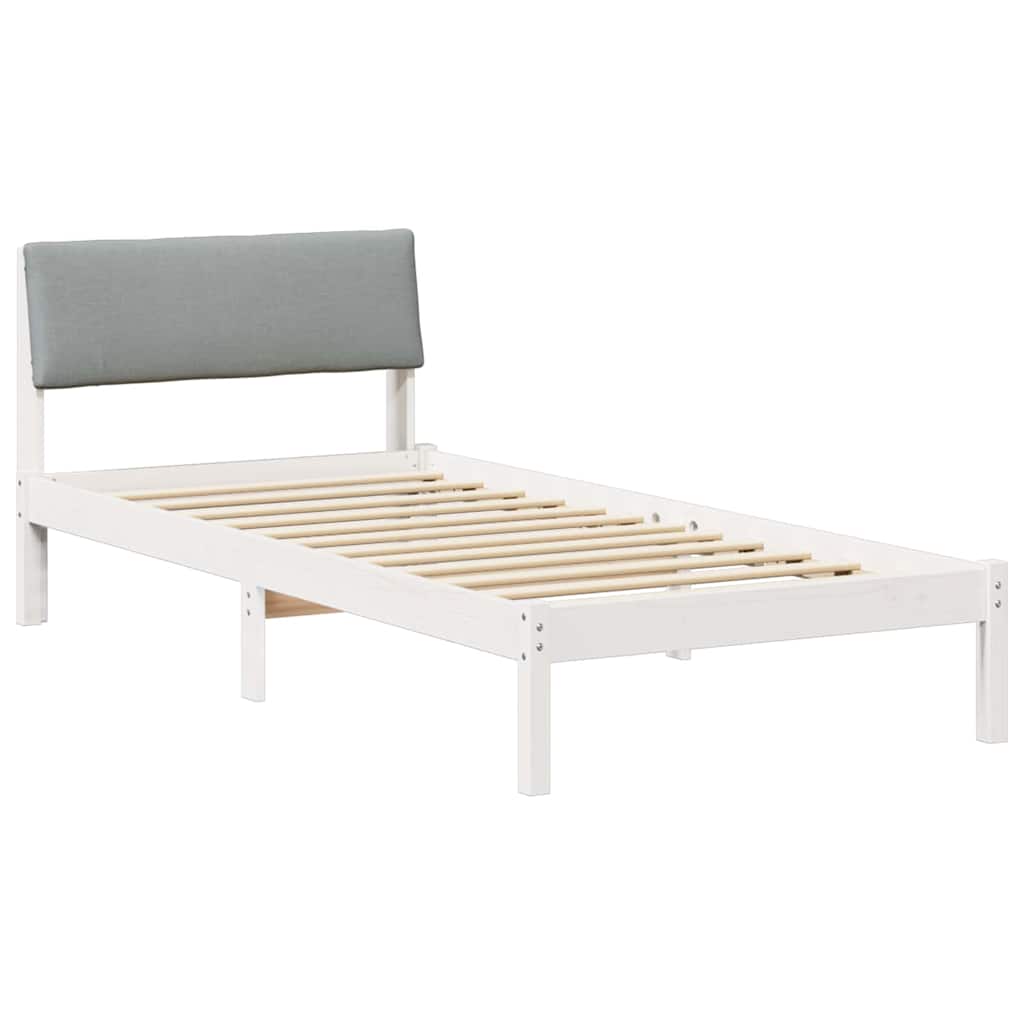Okvir kreveta s uzglavljem Bijela i svijetlosiva 100 x 200 cm