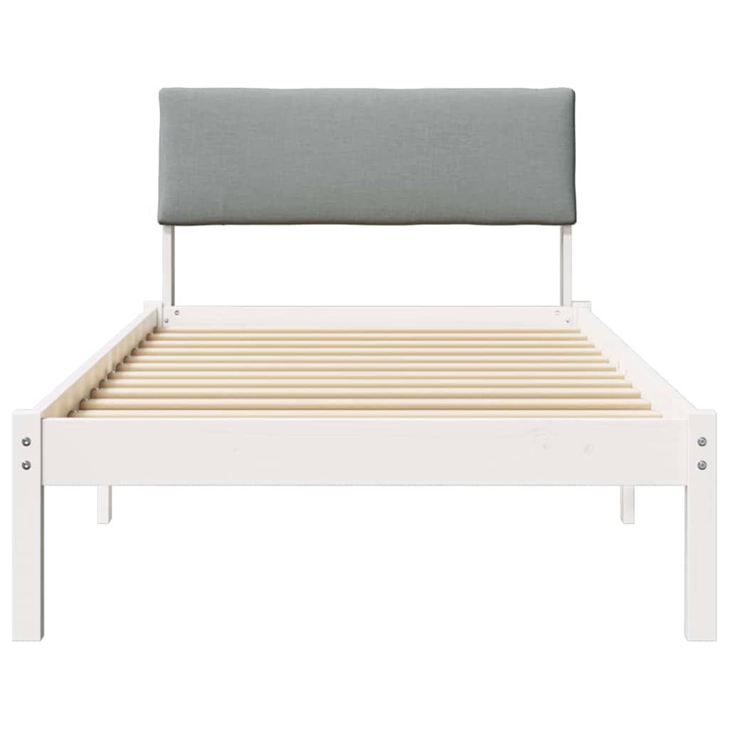 Okvir kreveta s uzglavljem Bijela i svijetlosiva 100 x 200 cm