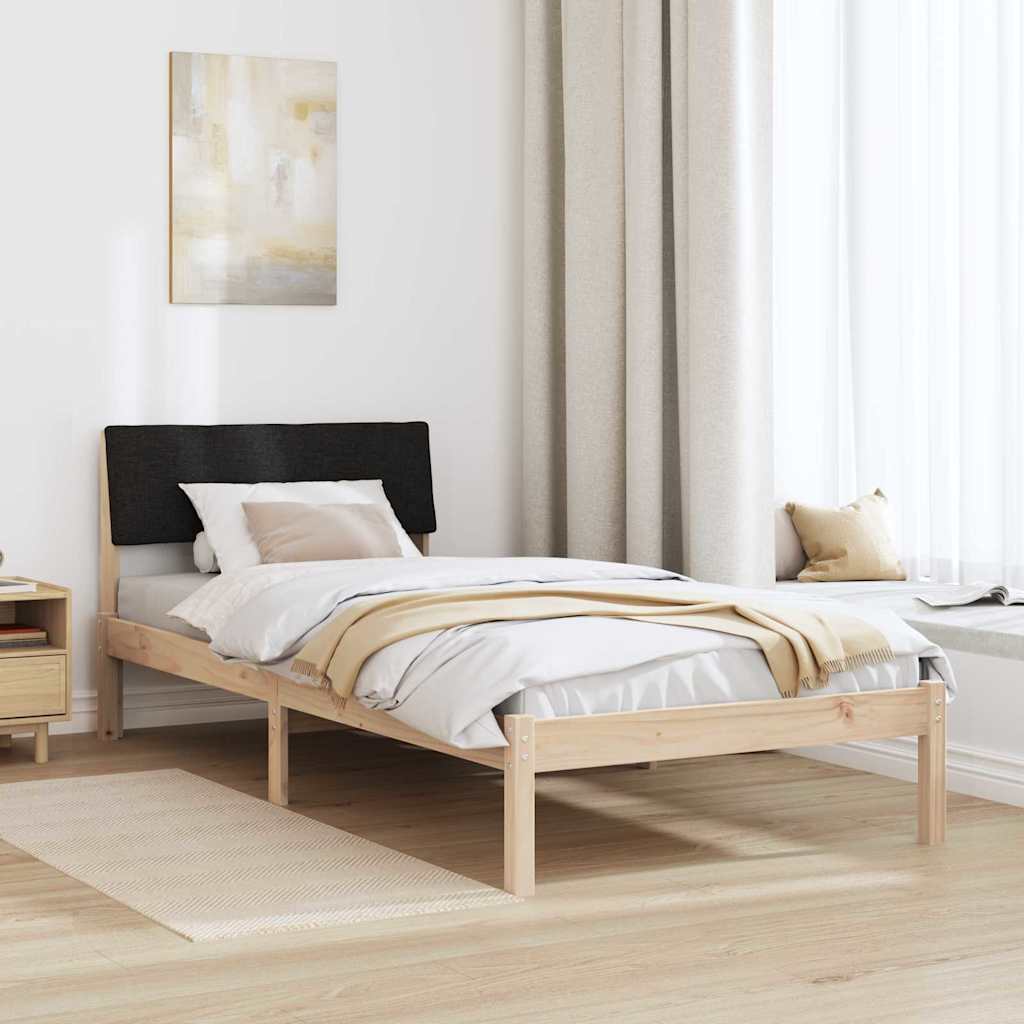 Okvir kreveta Smeđa i crna 90 x 200 cm Masivna borovina