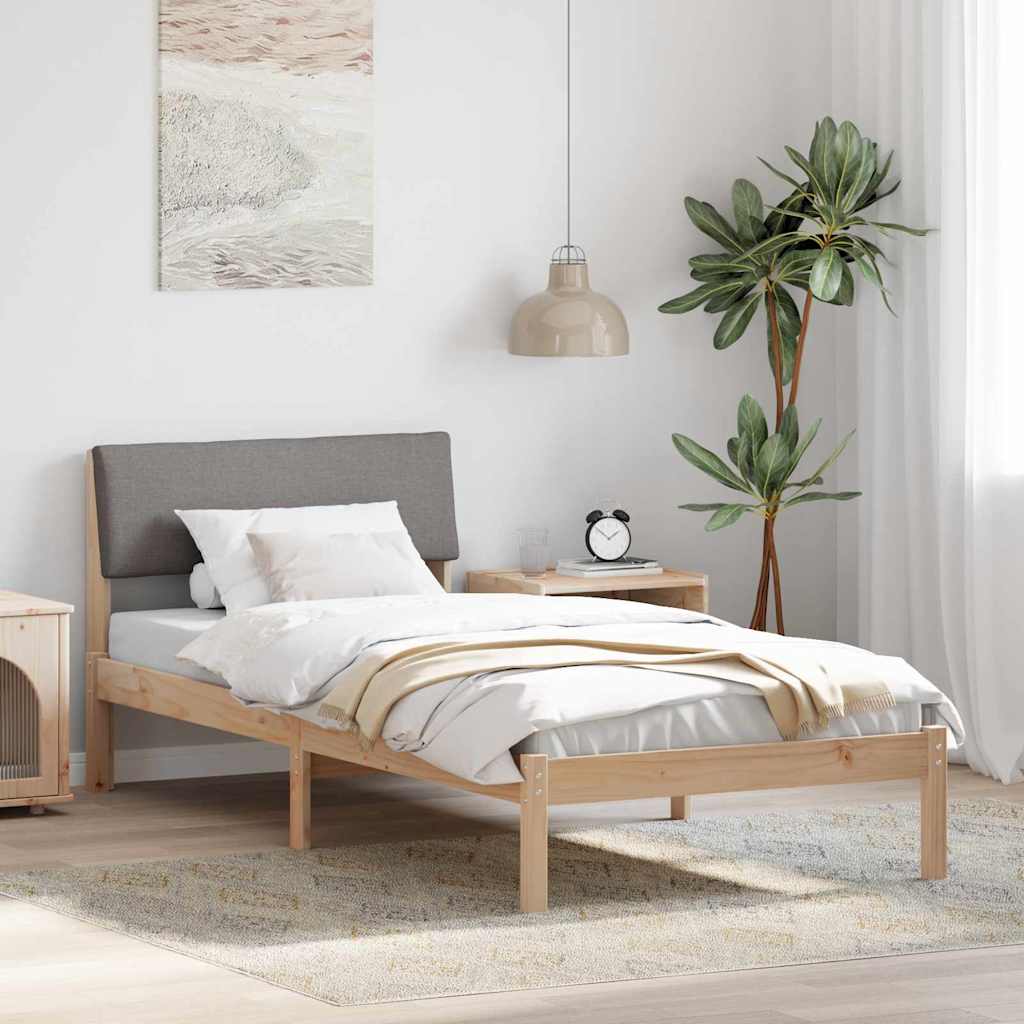 Okvir kreveta Smeđa i taupe 90 x 200 cm Masivna borovina