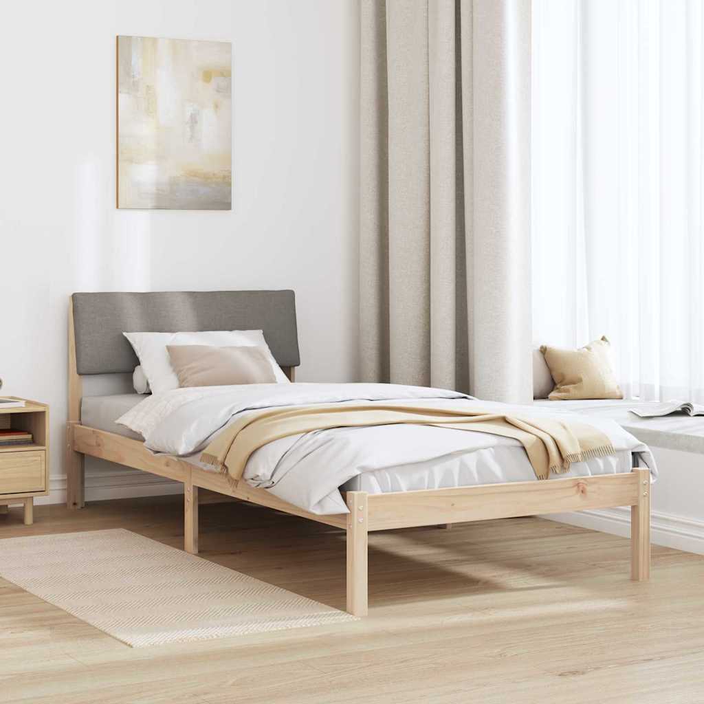 Okvir kreveta Smeđa i taupe 90 x 200 cm Masivna borovina