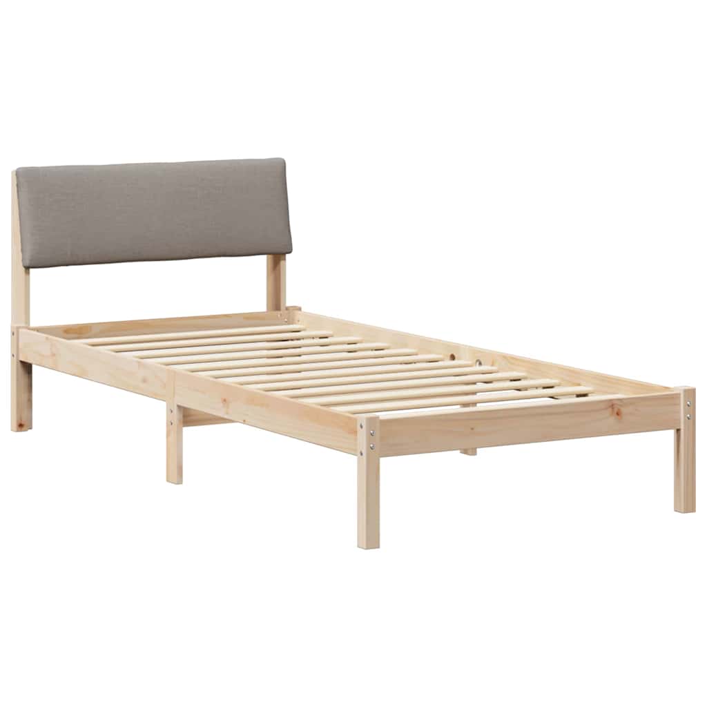 Okvir kreveta Smeđa i taupe 90 x 200 cm Masivna borovina