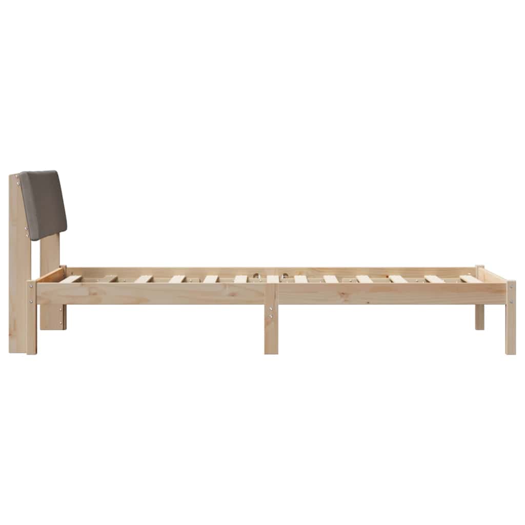 Okvir kreveta Smeđa i taupe 90 x 200 cm Masivna borovina