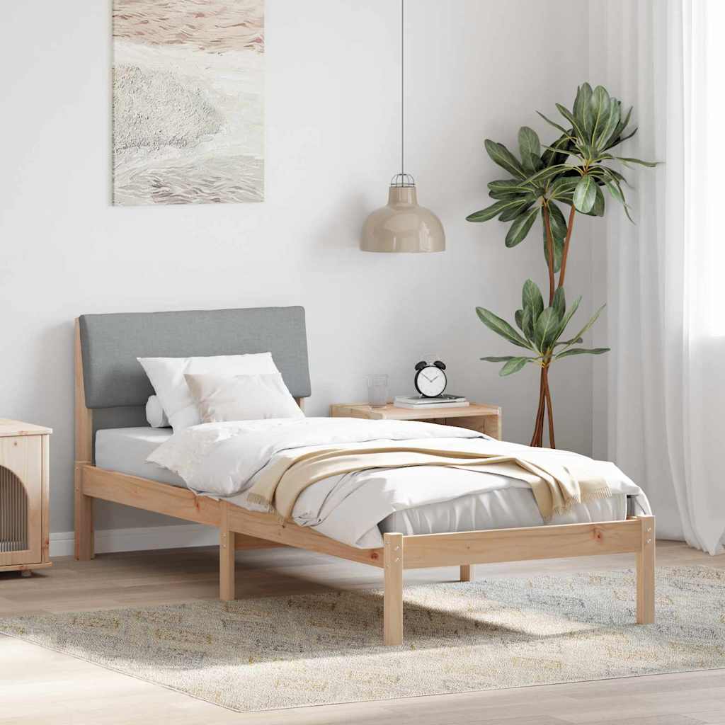 Okvir kreveta s uzglavljem Smeđa i svijetlo siva 80 x 200 cm