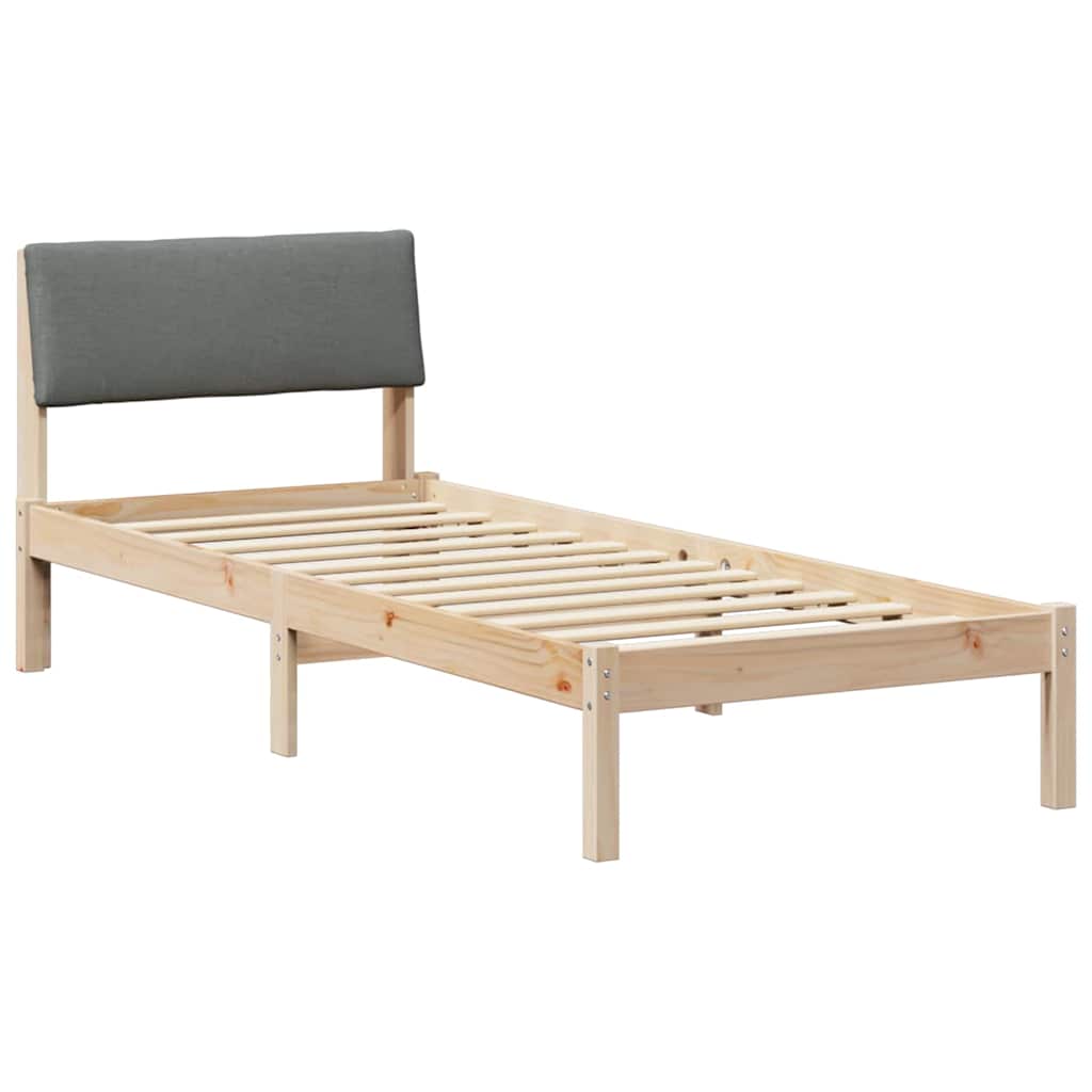 Okvir kreveta smeđe i tamnosivo 80 x 200 cm Masivna borovina