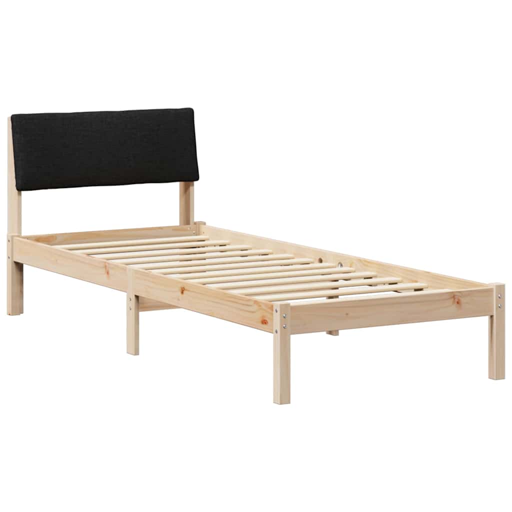 Okvir kreveta Smeđa i crna 80 x 200 cm Masivna borovina