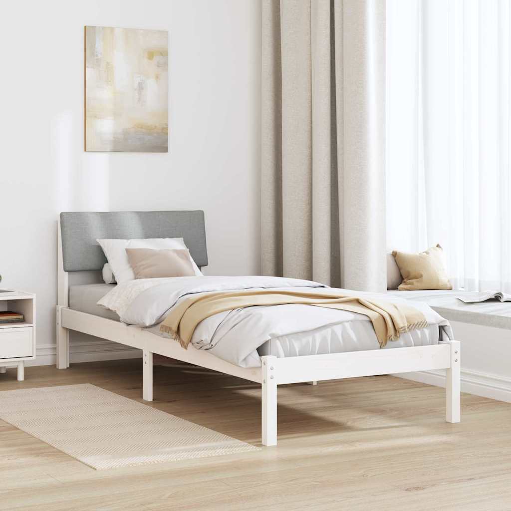 Okvir kreveta s uzglavljem Bijela i svijetlosiva 80 x 200 cm