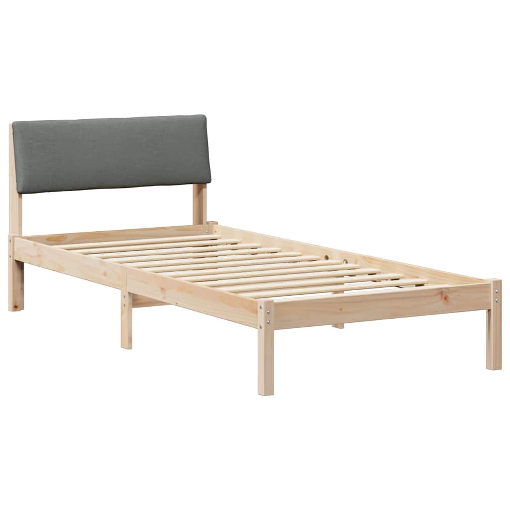 Okvir kreveta smeđe i tamnosivo 90 x 190 cm Masivna borovina