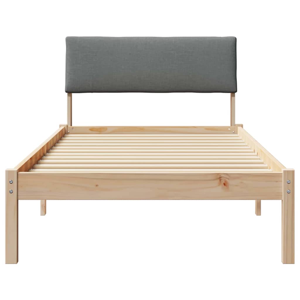 Okvir kreveta smeđe i tamnosivo 90 x 190 cm Masivna borovina