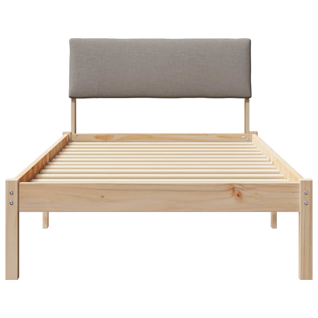 Okvir kreveta Smeđa i taupe 90 x 190 cm Masivna borovina