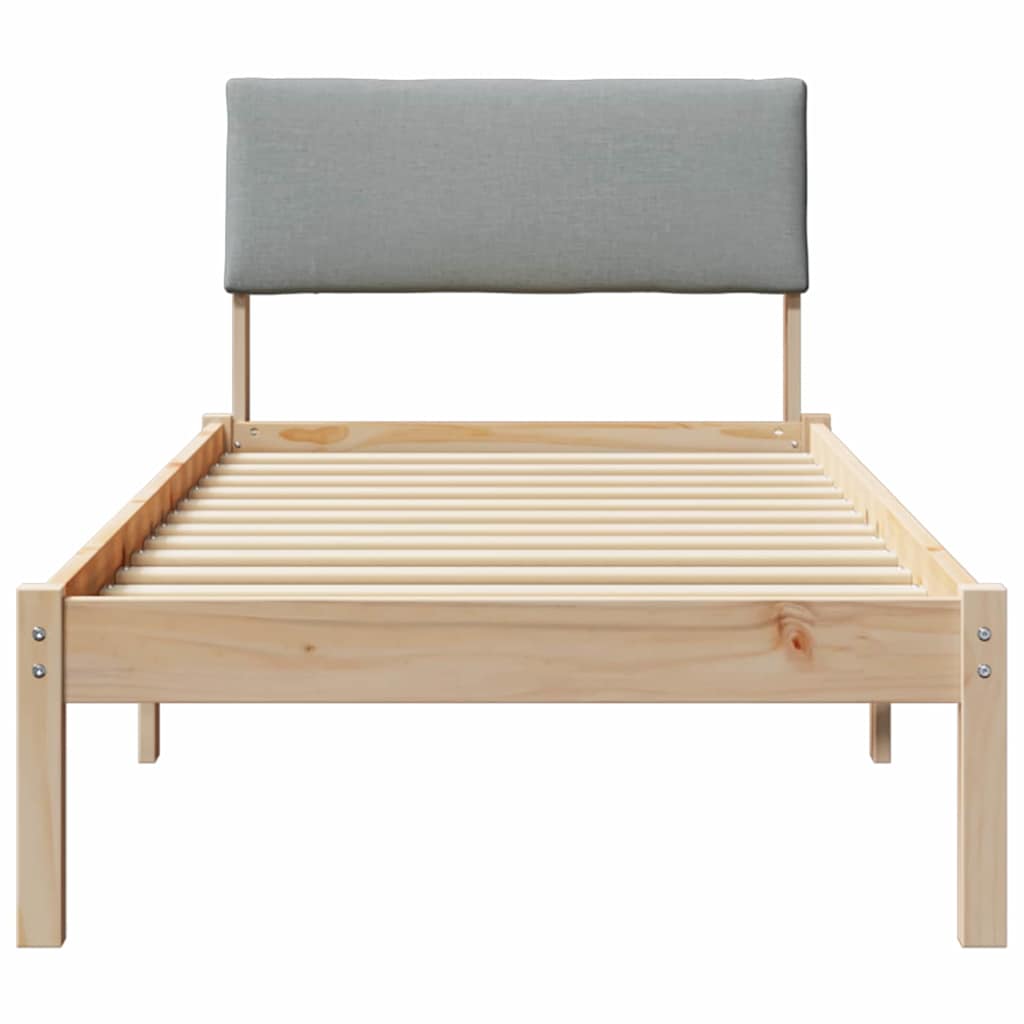 Okvir kreveta s uzglavljem Smeđa i svijetlo siva 75 x 190 cm