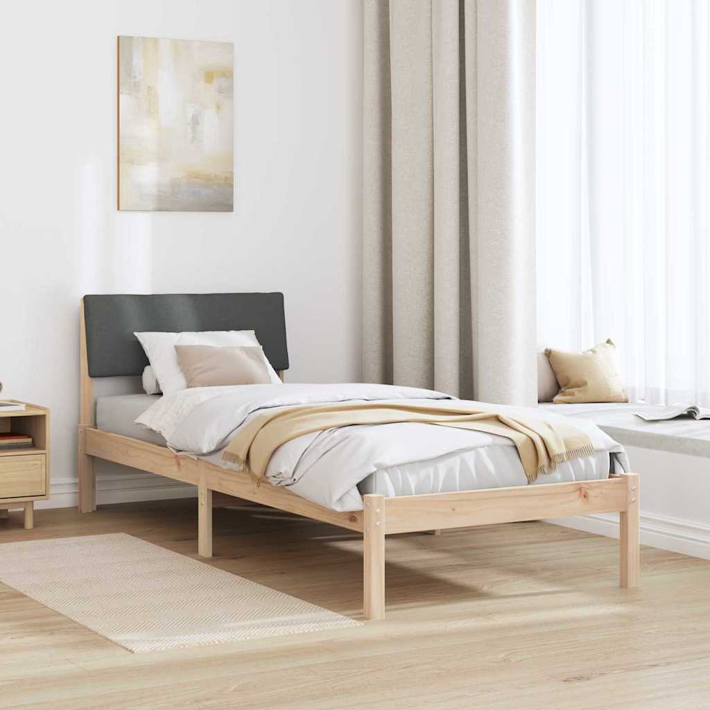 Okvir kreveta smeđe i tamnosivo 75 x 190 cm Masivna borovina