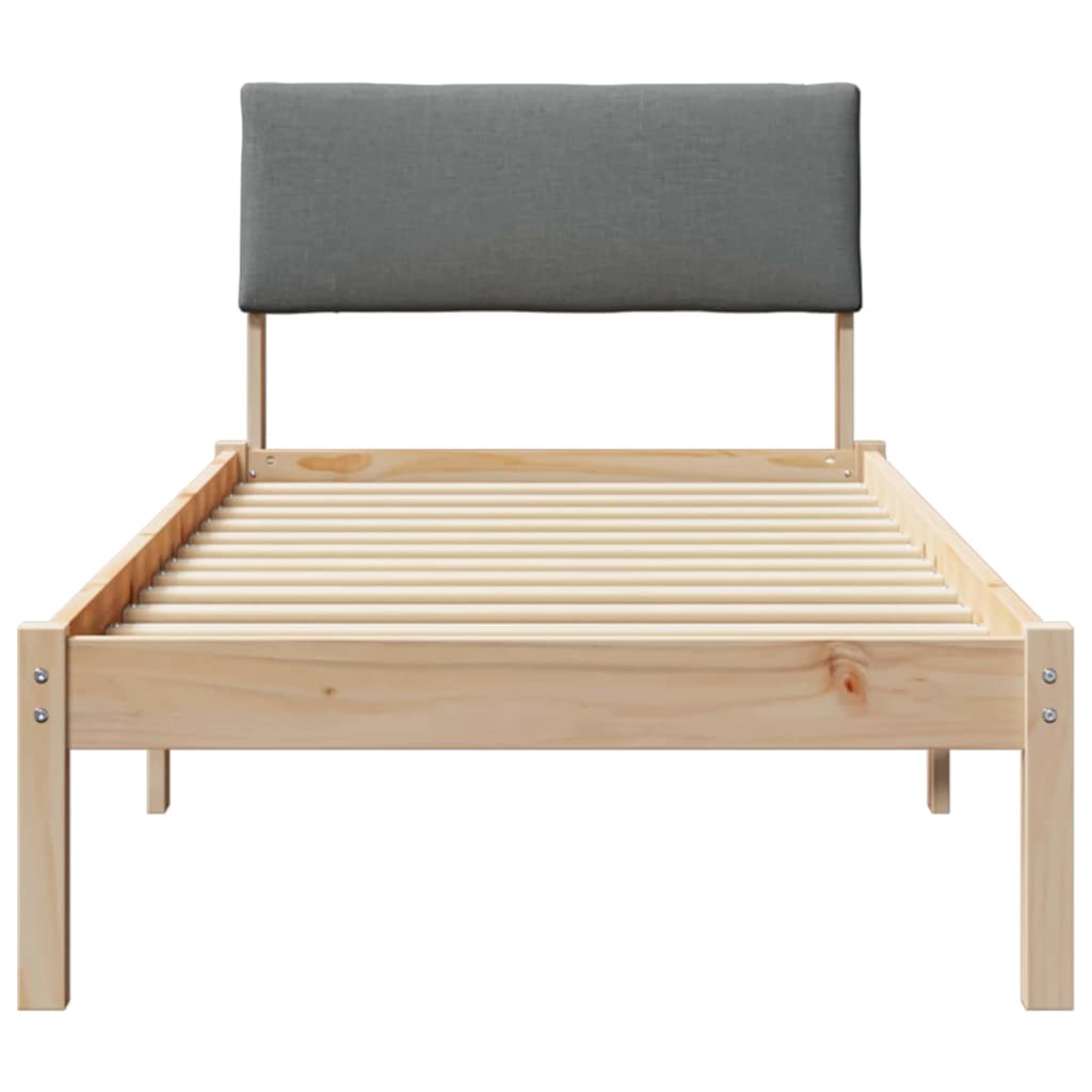 Okvir kreveta smeđe i tamnosivo 75 x 190 cm Masivna borovina