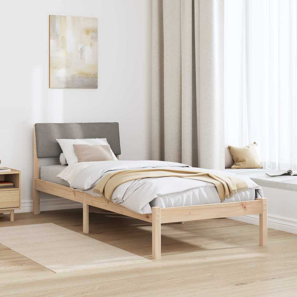 Okvir kreveta Smeđa i taupe 75 x 190 cm Masivna borovina