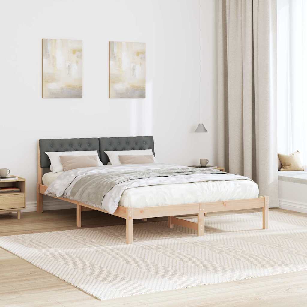 Okvir kreveta smeđe i tamnosivo 160 x 200 cm Masivna borovina