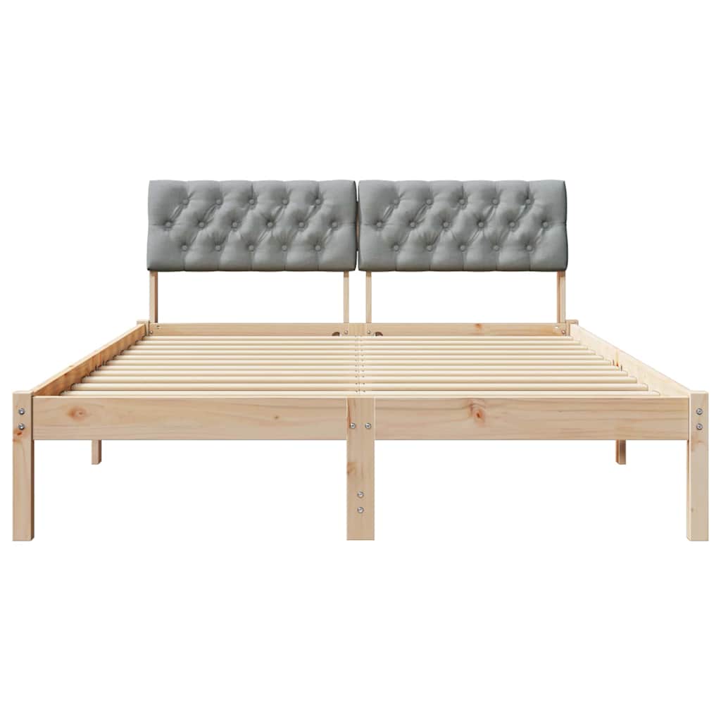 Okvir kreveta s uzglavljem Smeđa i svijetlo siva 150 x 200 cm
