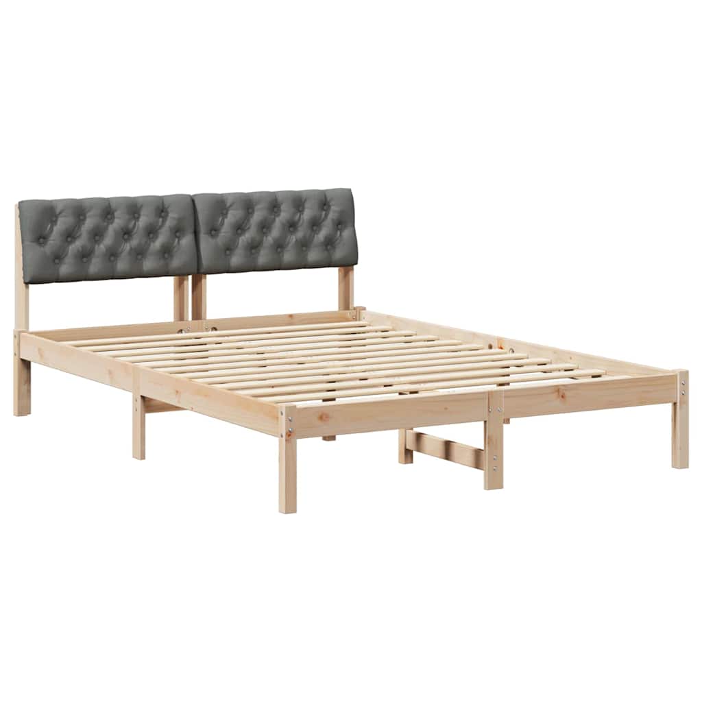 Okvir kreveta smeđe i tamnosivo 150 x 200 cm Masivna borovina