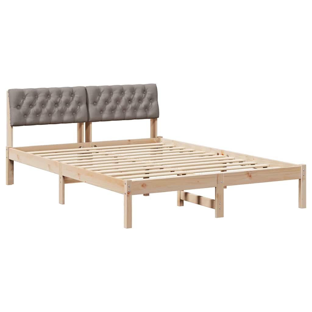 Okvir kreveta Smeđa i taupe 150 x 200 cm Masivna borovina