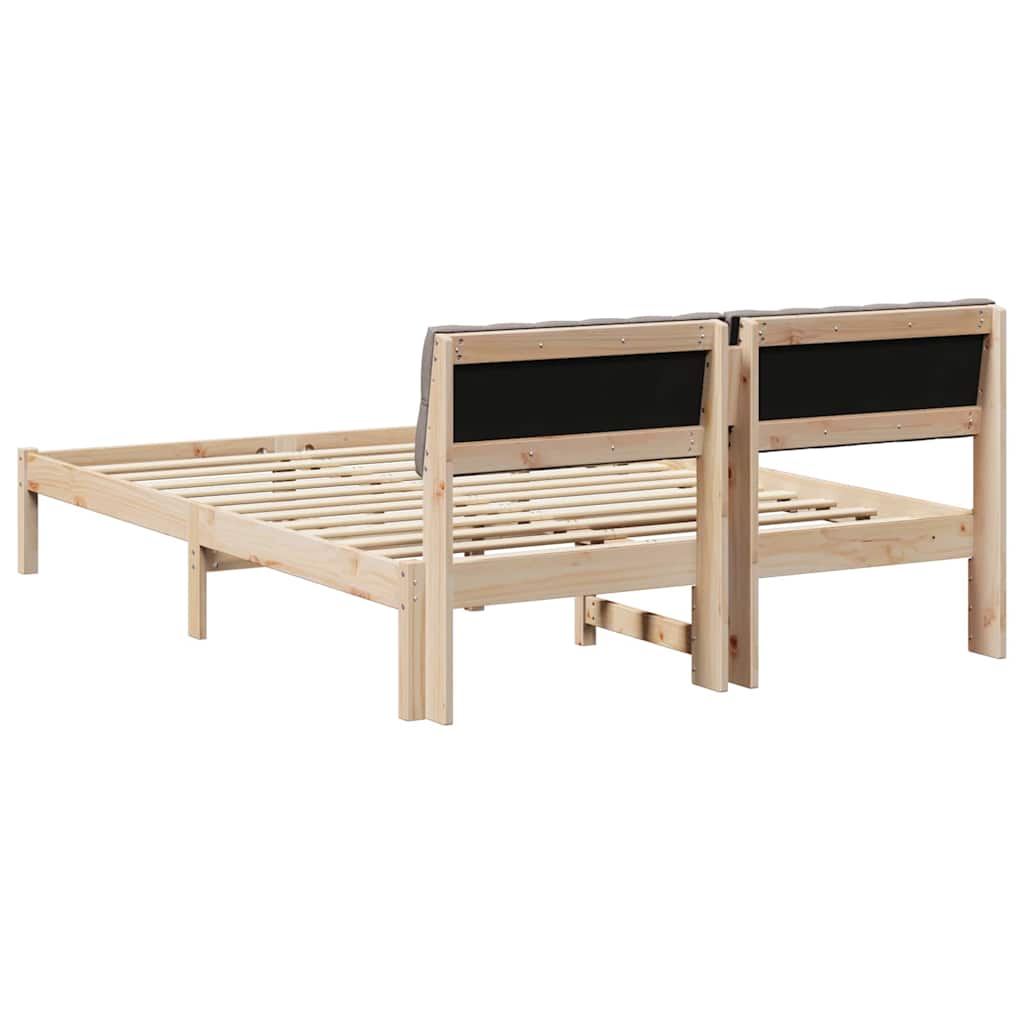 Okvir kreveta Smeđa i taupe 150 x 200 cm Masivna borovina