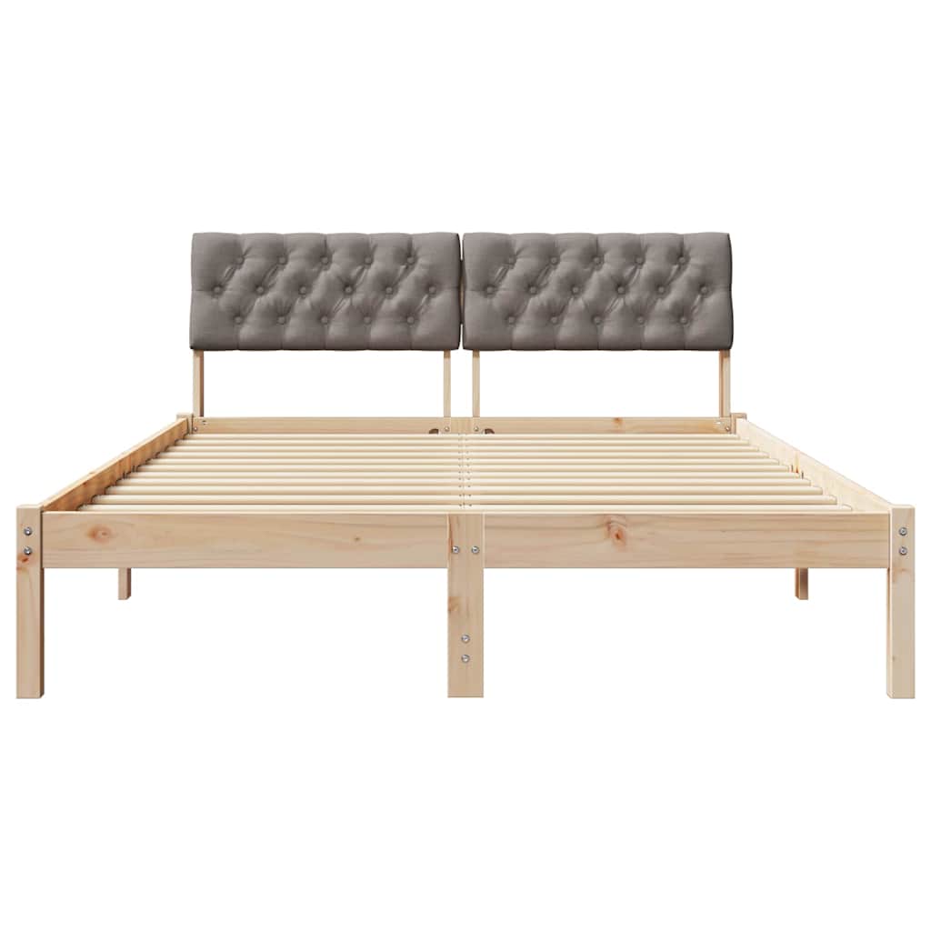 Okvir kreveta Smeđa i taupe 150 x 200 cm Masivna borovina