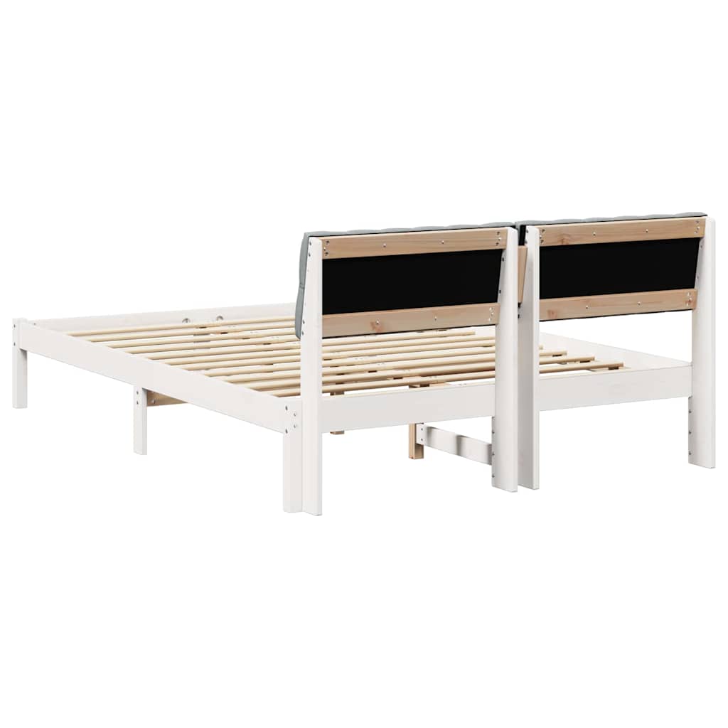 Okvir kreveta s uzglavljem Bijela i svijetlosiva 150 x 200 cm