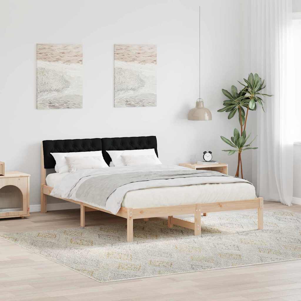 Okvir kreveta Smeđa i crna 140 x 200 cm Masivna borovina