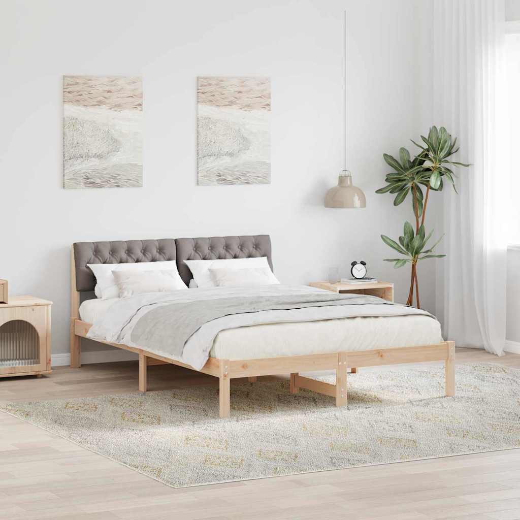 Okvir kreveta Smeđa i taupe 140 x 200 cm Masivna borovina
