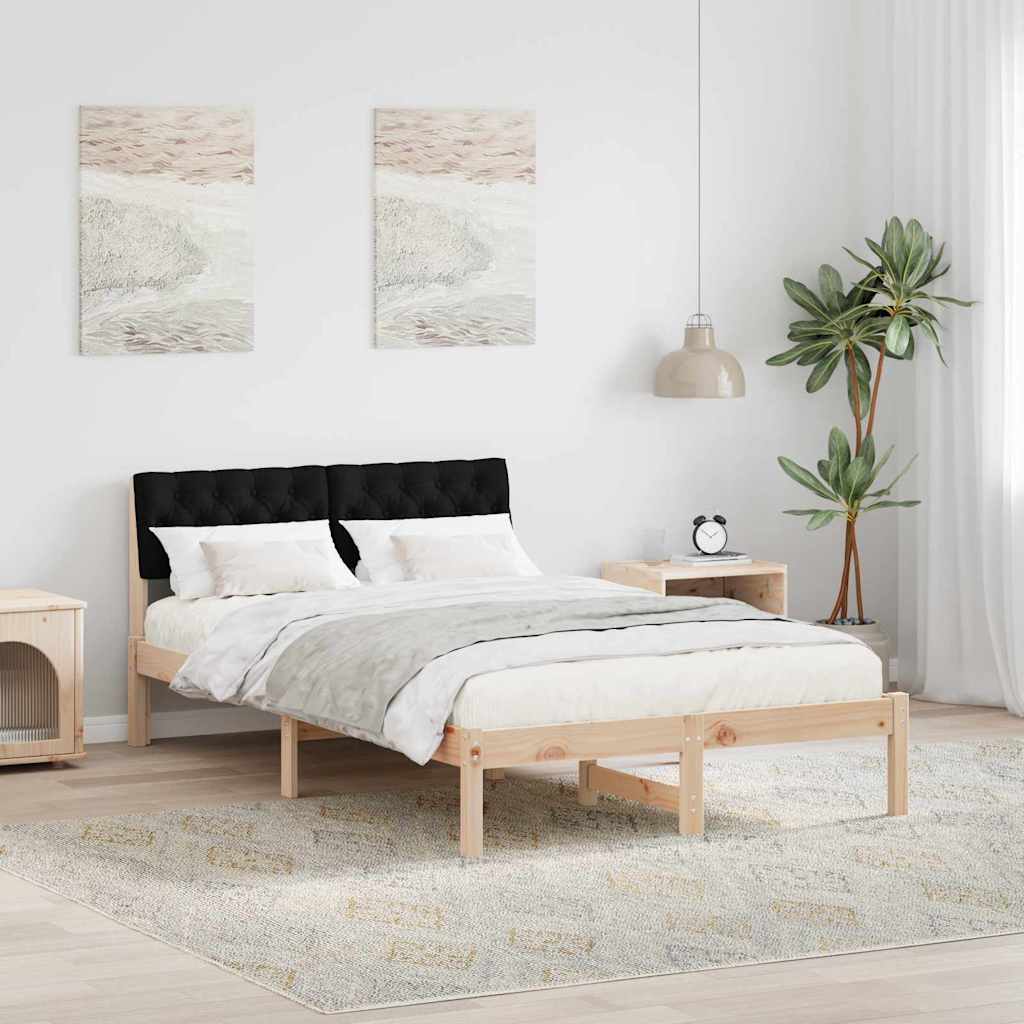 Okvir kreveta Smeđa i crna 120 x 200 cm Masivna borovina