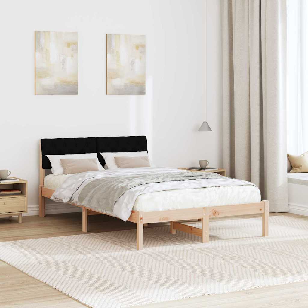Okvir kreveta Smeđa i crna 120 x 190 cm Masivna borovina