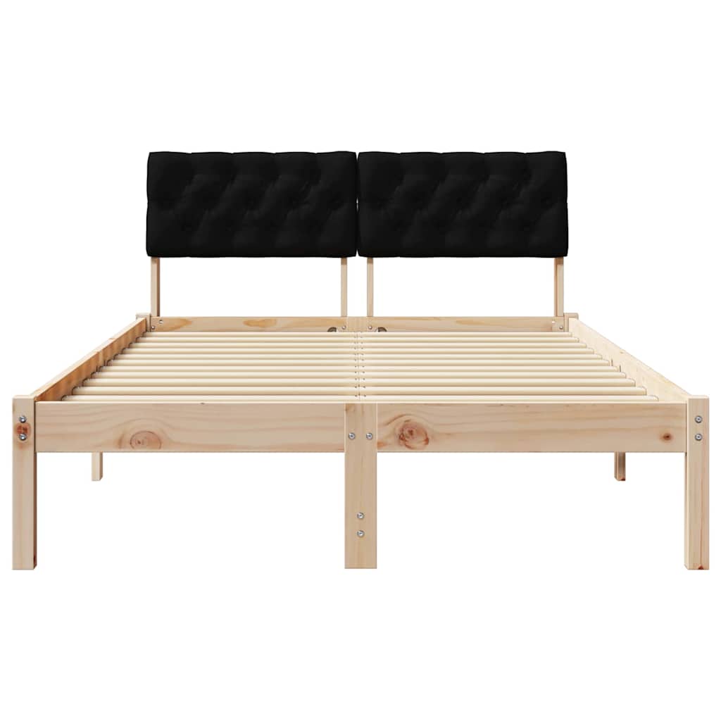 Okvir kreveta Smeđa i crna 120 x 190 cm Masivna borovina