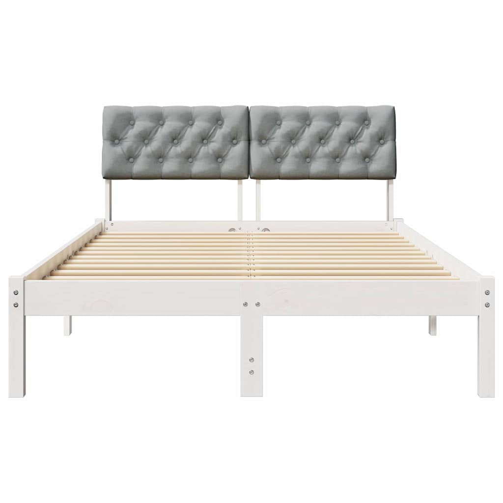 Okvir kreveta s uzglavljem Bijela i svijetlosiva 120 x 190 cm