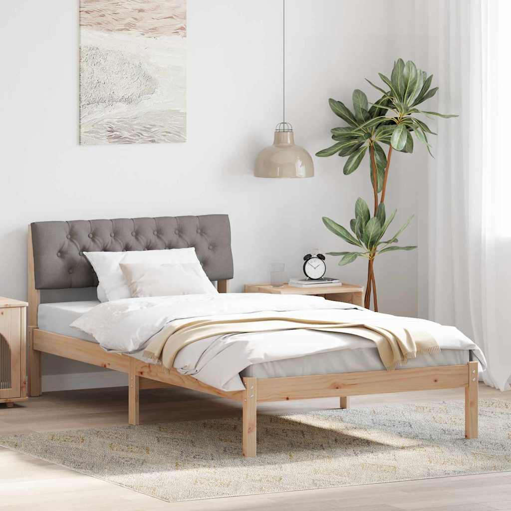 Okvir kreveta Smeđa i taupe 100 x 200 cm Masivna borovina