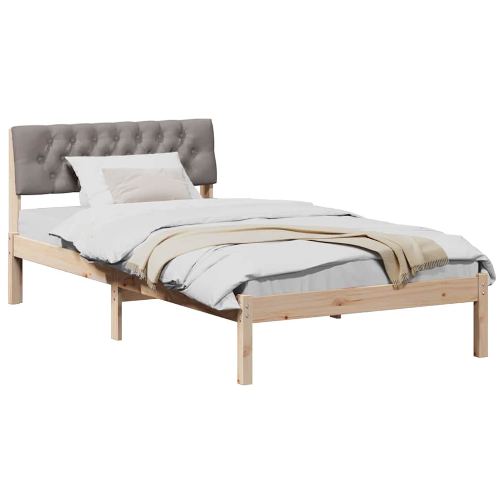 Okvir kreveta Smeđa i taupe 100 x 200 cm Masivna borovina