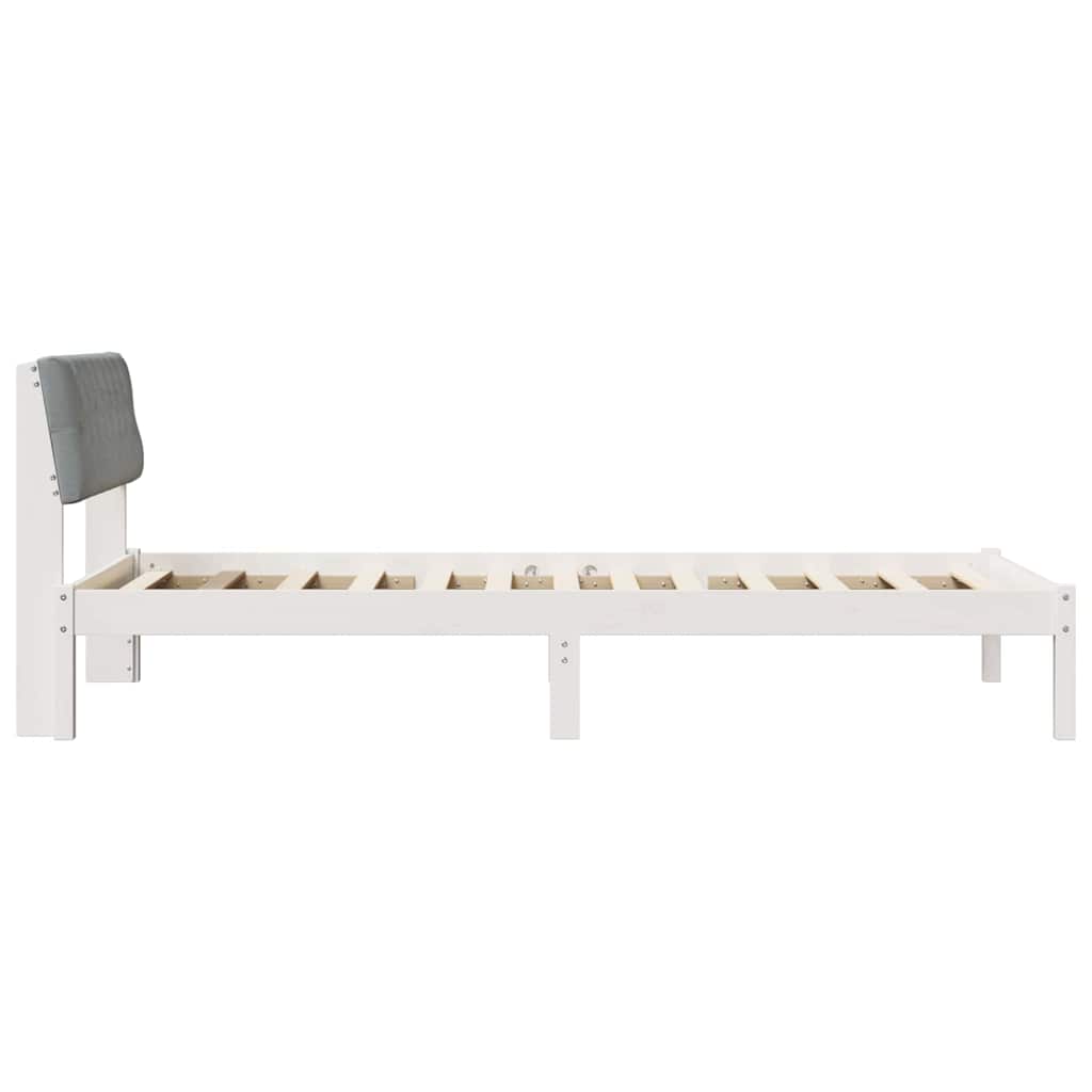 Okvir kreveta s uzglavljem Bijela i svijetlosiva 100 x 200 cm