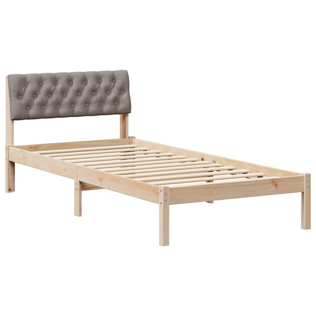 Okvir kreveta Smeđa i taupe 90 x 200 cm Masivna borovina