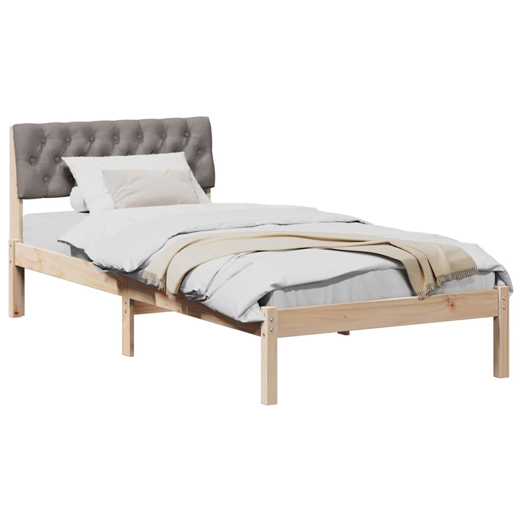 Okvir kreveta Smeđa i taupe 90 x 200 cm Masivna borovina