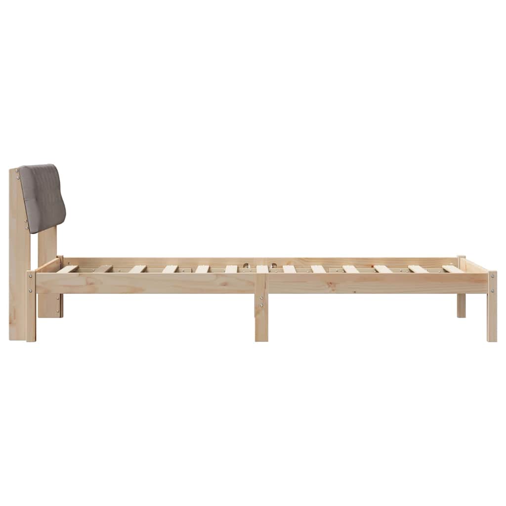 Okvir kreveta Smeđa i taupe 90 x 200 cm Masivna borovina