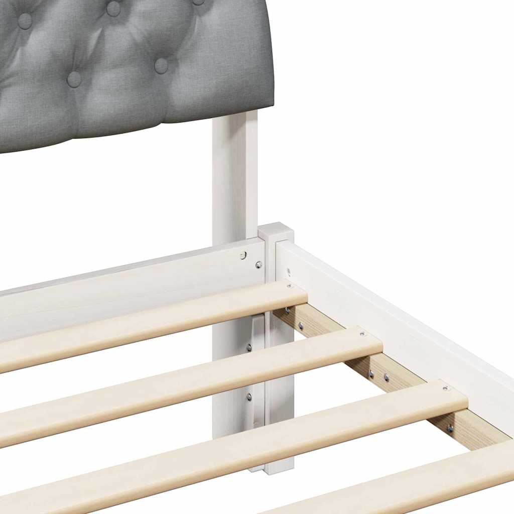 Okvir kreveta s uzglavljem Bijela i svijetlosiva 90 x 200 cm