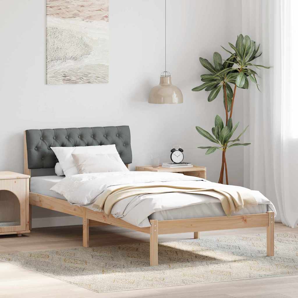Okvir kreveta smeđe i tamnosivo 90 x 190 cm Masivna borovina