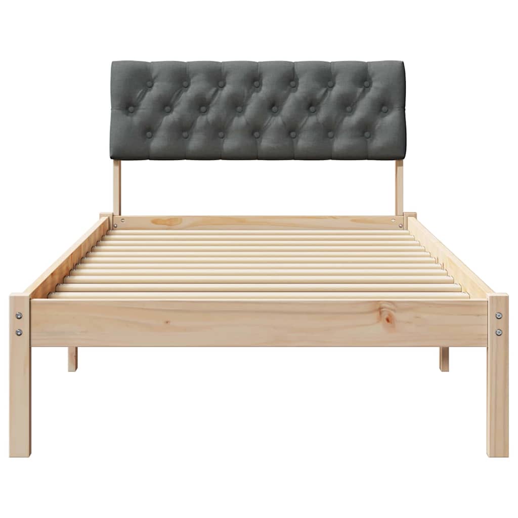 Okvir kreveta smeđe i tamnosivo 90 x 190 cm Masivna borovina