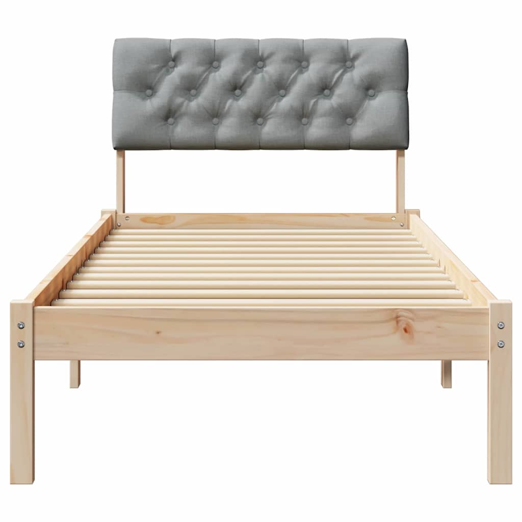 Okvir kreveta s uzglavljem Smeđa i svijetlo siva 75 x 190 cm