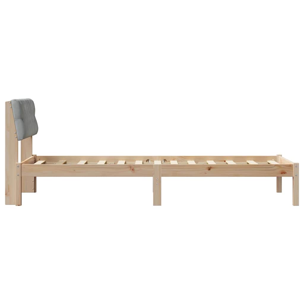 Okvir kreveta s uzglavljem Smeđa i svijetlo siva 75 x 190 cm