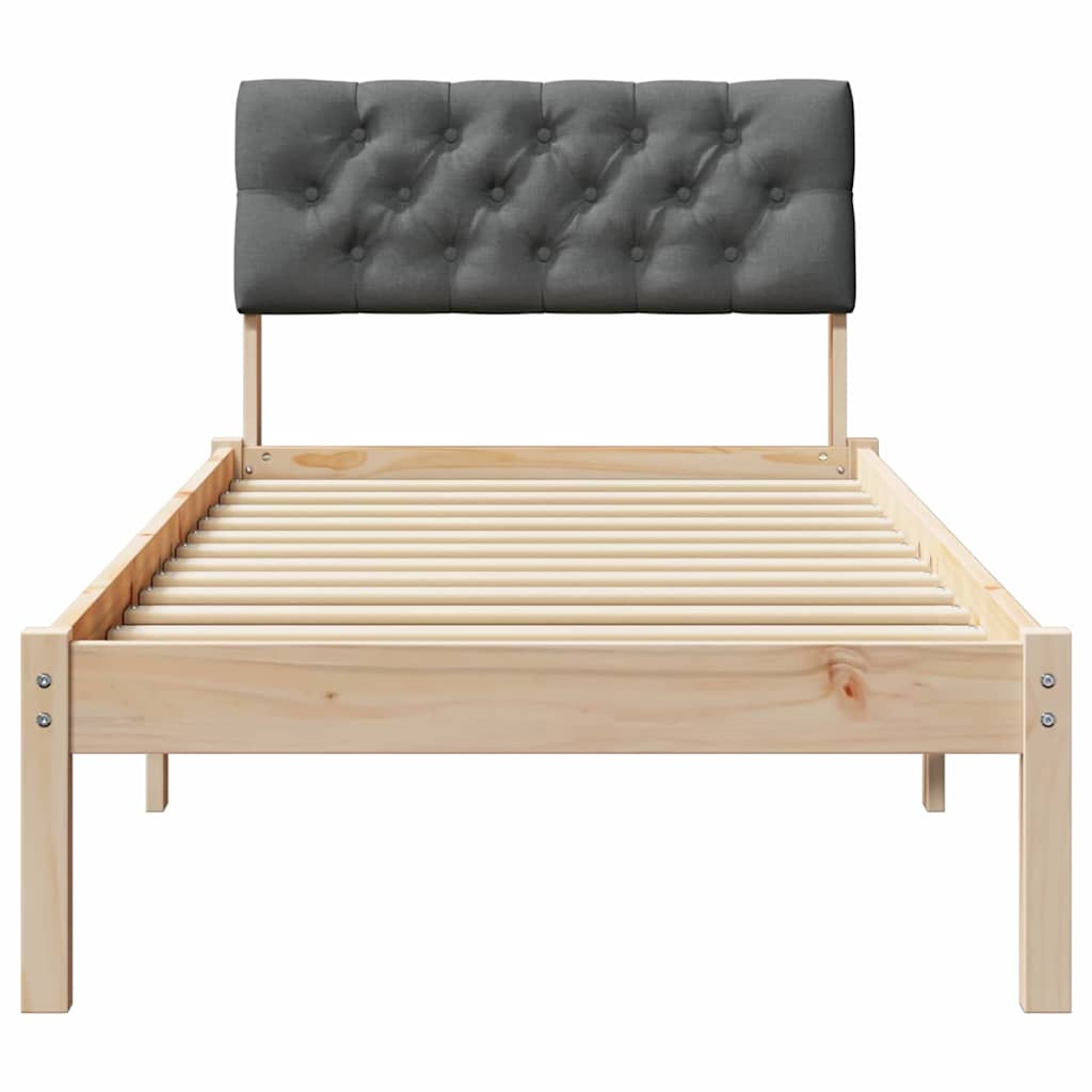 Okvir kreveta smeđe i tamnosivo 75 x 190 cm Masivna borovina